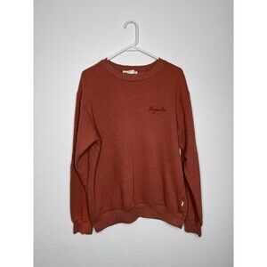 Magnolia Women's Distressed Crew Neck Fleece Lined Sweatshirt USA Sz M See Pics